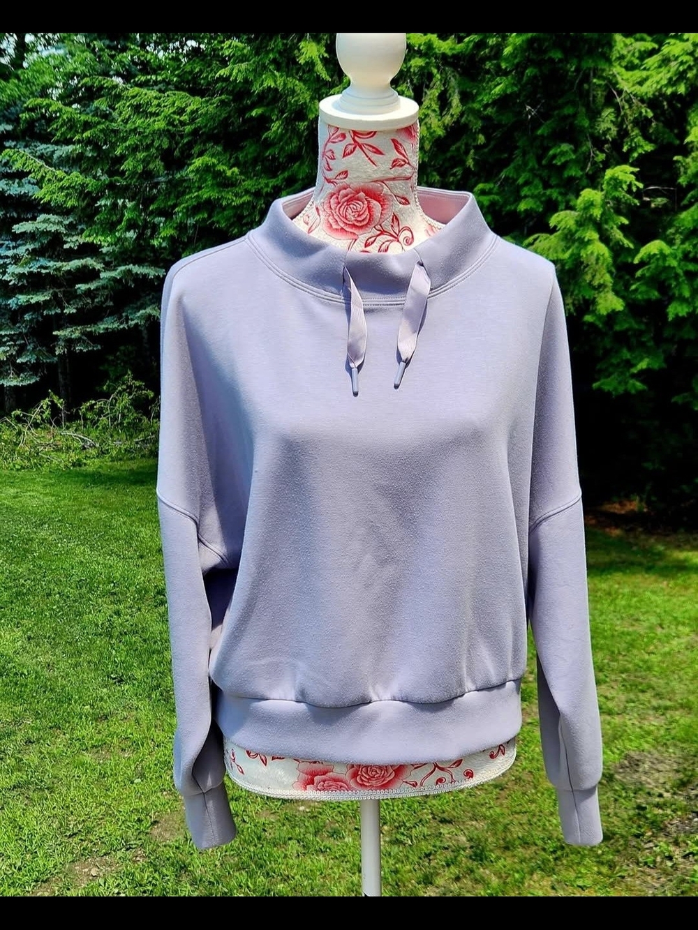 STYLUS Lilac Drawstring Pullover Sweatshirt